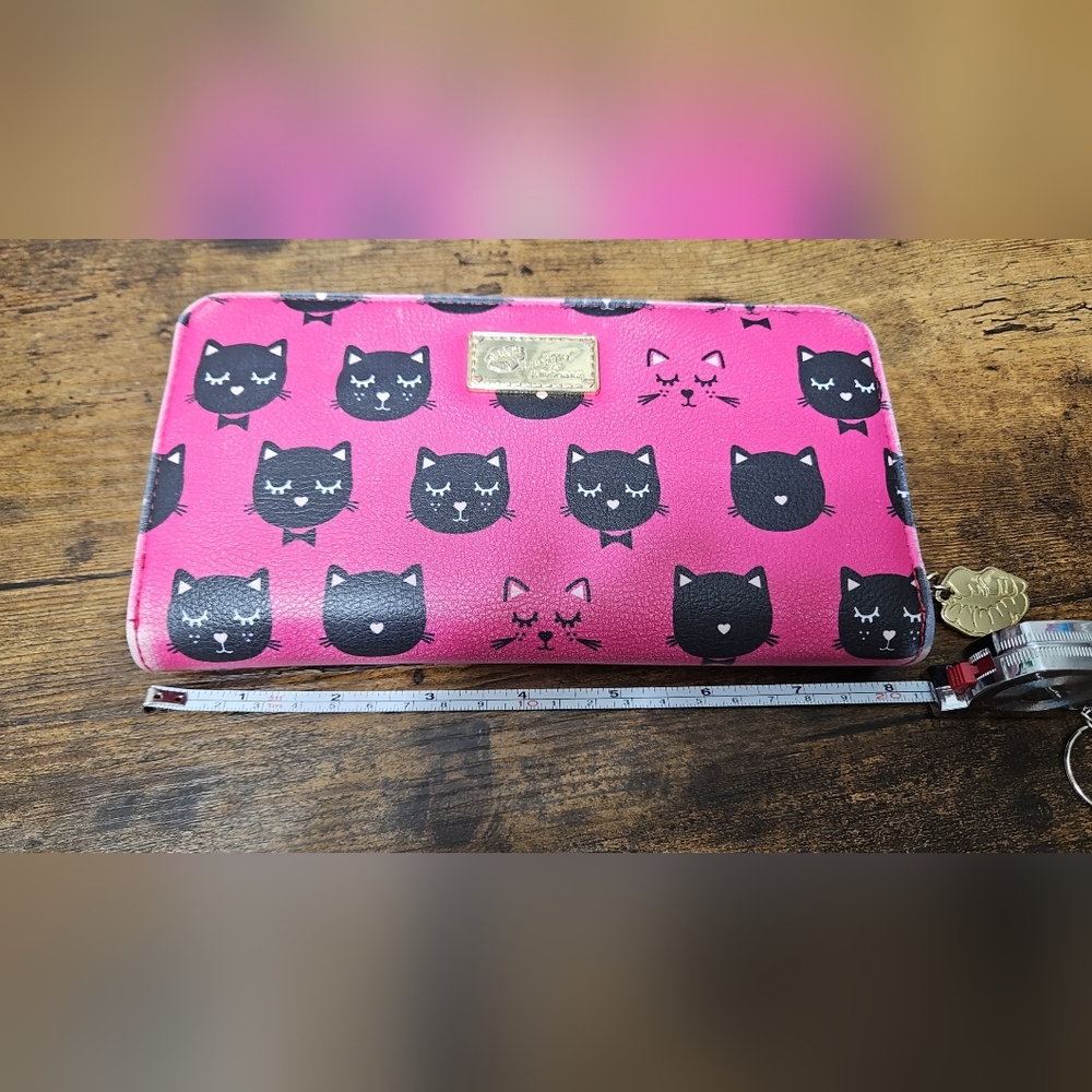 Betsey Johnson black cat wallet